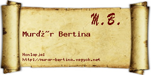 Murár Bertina névjegykártya